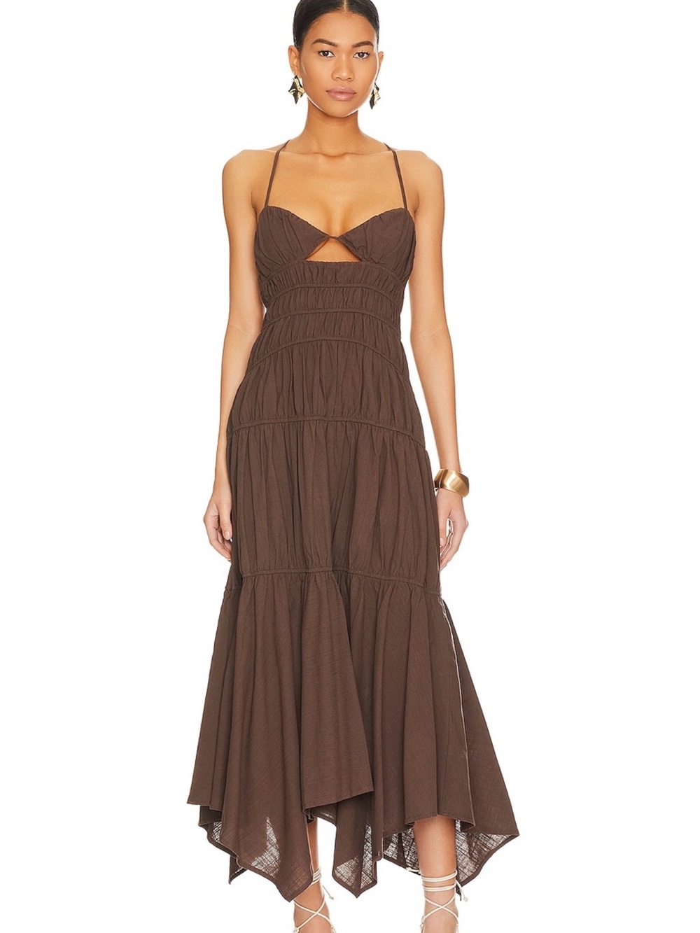 Tahlia Midi Dress in Chocolate